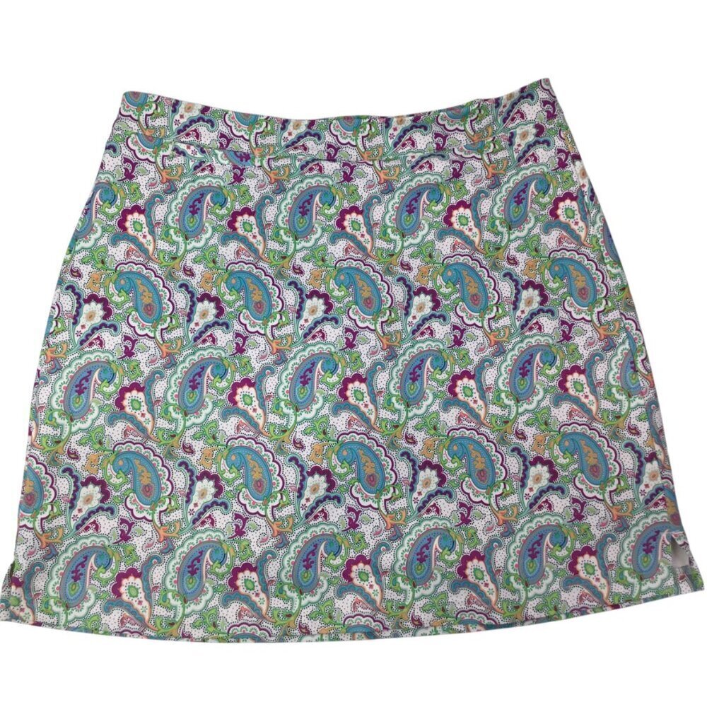 Peter Millar Skort E4 Wicking 50+ UPF Paisley Size Small Pockets Golf Pickleball - Picture 5 of 7